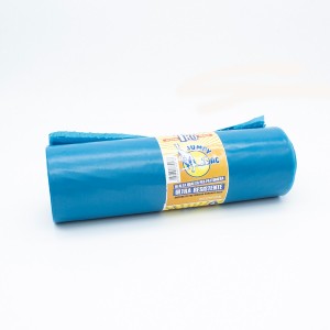 Rotoli Sacchetti Buste Per Spazzatura 115lt 72x105cm Chiusura Con Laccetto  Blu 